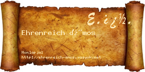Ehrenreich Ámos névjegykártya